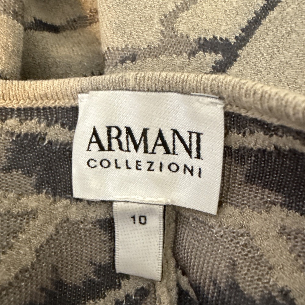 Armani Collezioni Asymmetrical Zip Cardigan Knit Jacket Size US 10 Gray Stripe - Picture 7 of 8